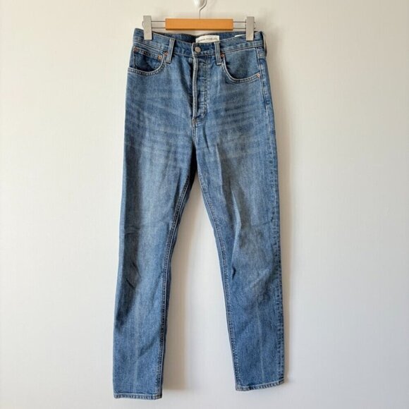 Aritzia Denim Forum The Yoko High Rise Slim Denim Jeans Washed Blue 28L Size 27 - Picture 4 of 8